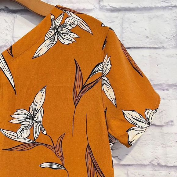 A New Day Orange‎ Floral Shift Dress Cap Sleeve - Picture 5 of 7